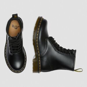 Dr. Martens Black Combat Boots with Yellow Stitching
